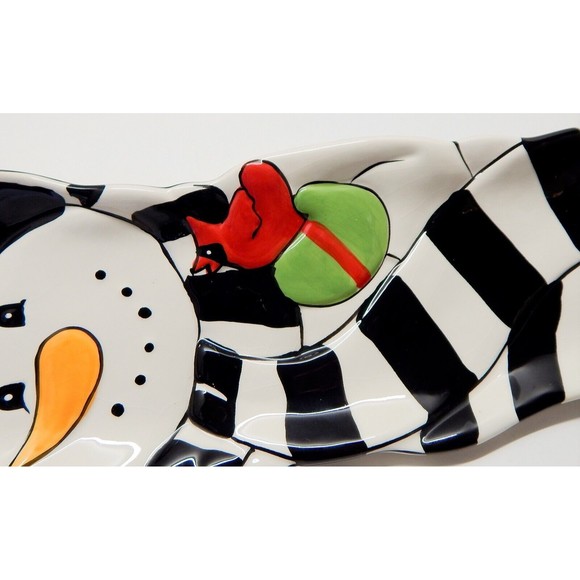 Fitz & Floyd Frosty's Frolic Elongated 15” Platter Tray Snowman 2010 Holiday - Picture 5 of 12